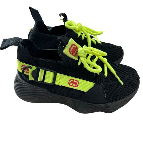 Ecko Unltd. Boy's Black & Neon Yellow Sneakers - Size 11 - Picture 1 of 6